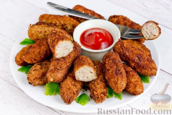 Котлеты "Пальчики" с сыром и грецкими орехами