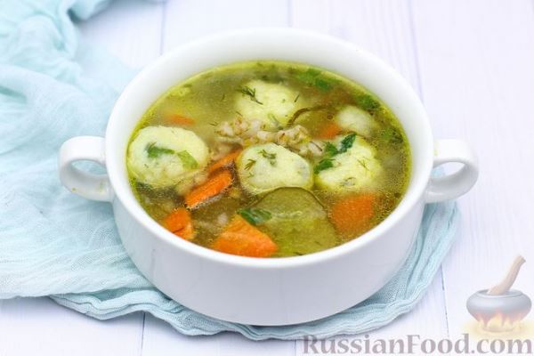 Рассольник с рыбными фрикадельками