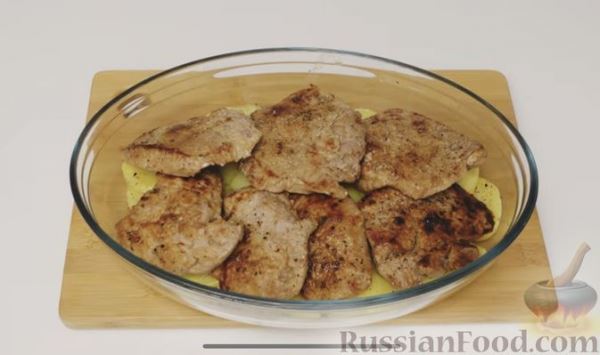 Телятина с картофелем и грибами