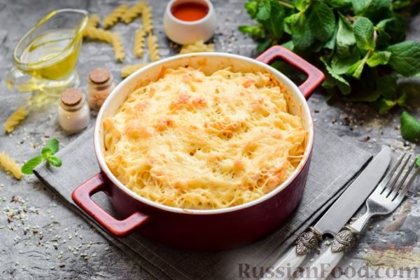 Запеканка из макарон с фаршем и цветной капустой