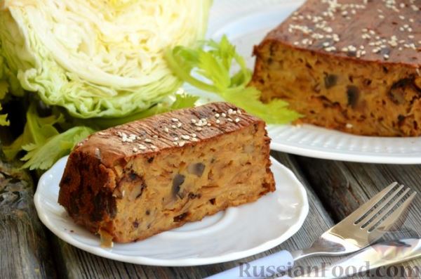 Закусочный капустно-грибной кекс