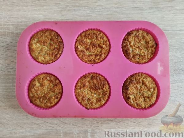 Овсяно-яблочные маффины на кефире, с мёдом