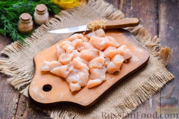 Жареная картошка с грибами и курицей