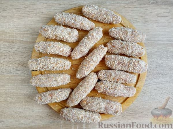 Котлеты "Пальчики" с сыром и грецкими орехами