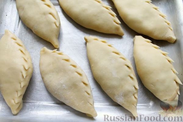 Дрожжевые пирожки с яйцом, курицей и укропом (в духовке)