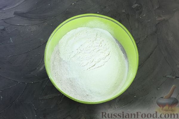 Пшенично-ржаные дрожжевые лепёшки на кефире (в духовке)