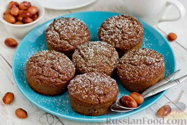 Маффины из фасоли с какао и арахисом (без муки)