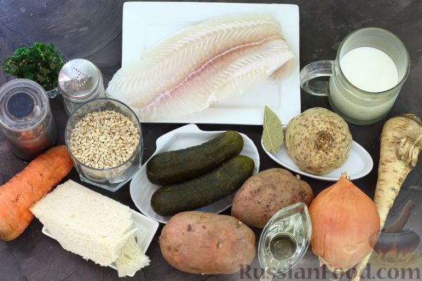 Рассольник с рыбными фрикадельками