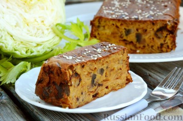 Закусочный капустно-грибной кекс