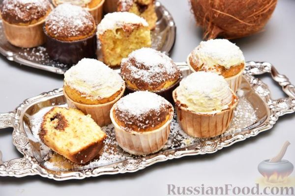 Кокосовые маффины с шоколадом