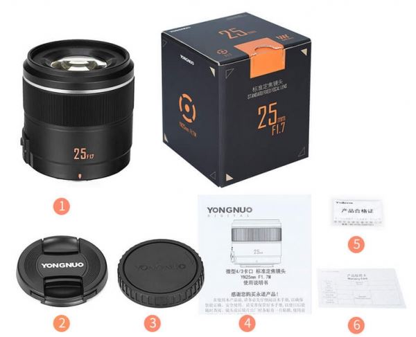 Анонсирован объектив Yongnuo 25mm F/1.7 STM ASHP для M4/3