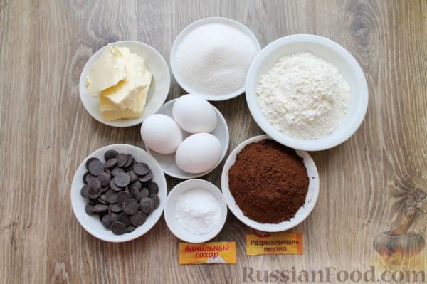 Кекс с черёмуховой мукой и шоколадом