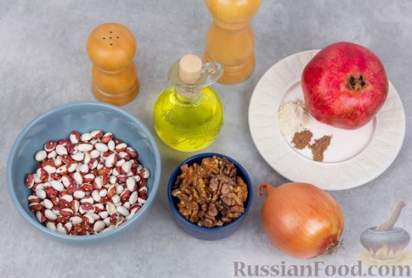 Паштет из фасоли, с орехами и гранатовым соком