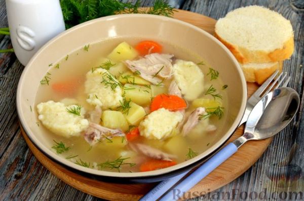 Куриный суп с клёцками из кускуса