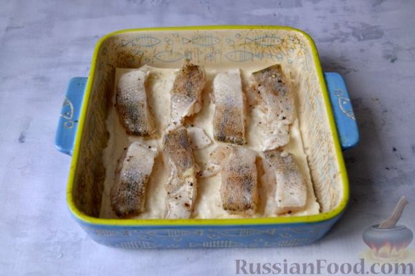 Лазанья с рыбой, помидорами и сыром
