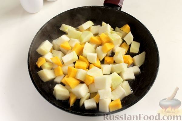 Жареная репа с луком
