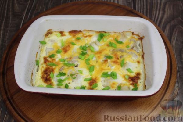 Рыба, запечённая в молоке с сыром
