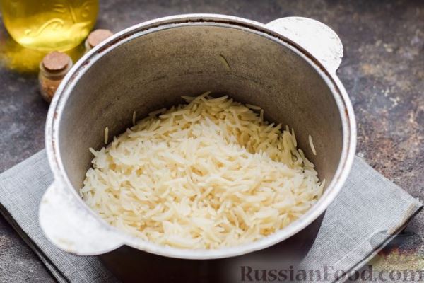 Рис с грибами и брокколи
