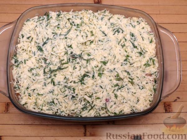 Картофельная запеканка с сёмгой и сырно-сливочным соусом