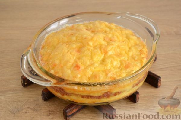 Картофельная запеканка с тушёнкой