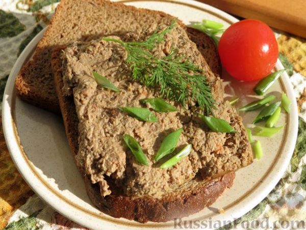 Паштет из свиной печени, подчерёвка и овощей, запечённый в духовке