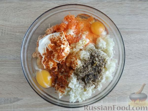 Рыбная запеканка с капустой, картофелем, морковью