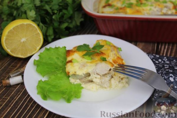 Рыба, запечённая в молоке с сыром