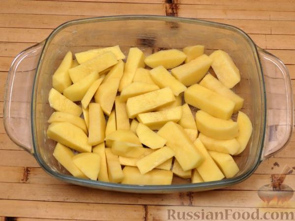Картофельная запеканка с сёмгой и сырно-сливочным соусом