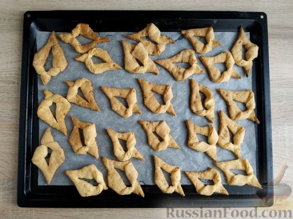 Печенье "Хворост" из творожного теста (в духовке)