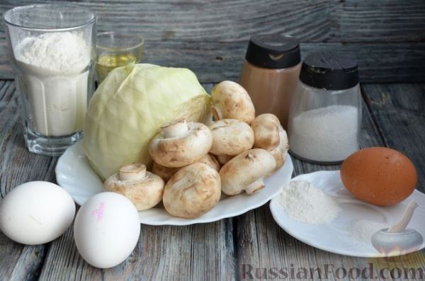 Закусочный капустно-грибной кекс