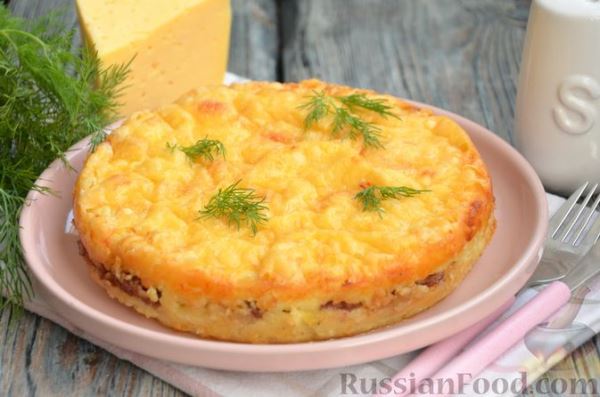 Картофельная запеканка с тушёнкой