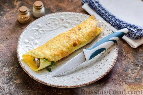 Яичные рулетики с сельдью
