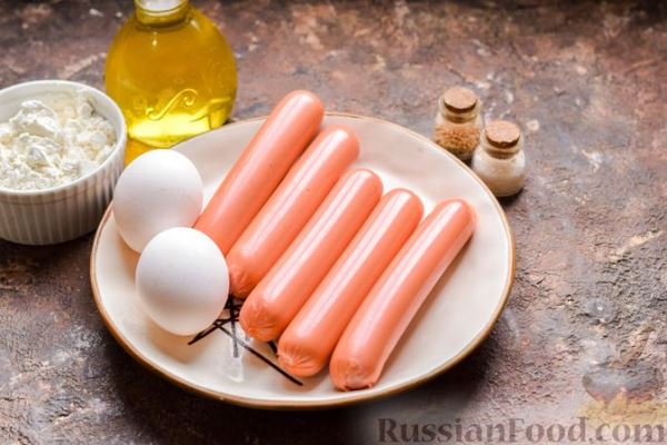 Сосиски в кляре, жаренные во фритюре