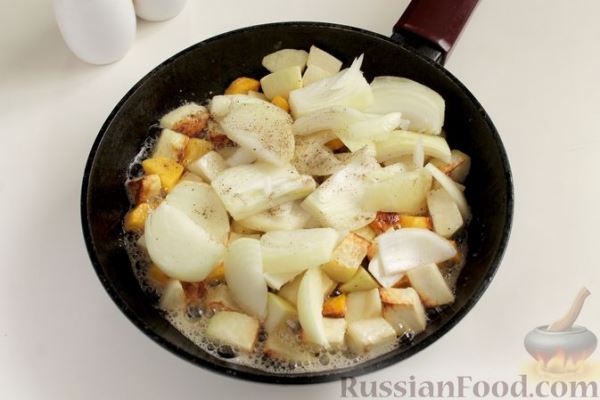 Жареная репа с луком