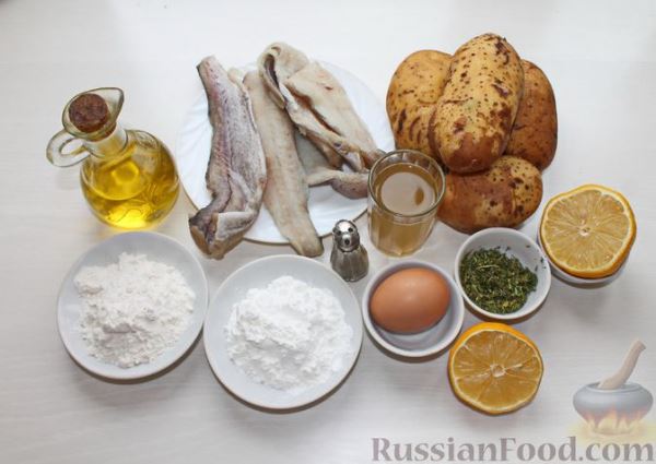 Жареная рыба в пивном кляре с картофелем фри (фиш-энд-чипс)