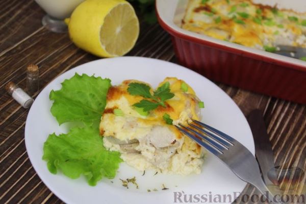 Рыба, запечённая в молоке с сыром
