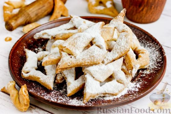 Печенье "Хворост" из творожного теста (в духовке)