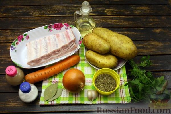 Жаркое из свиных рёбрышек и картофеля