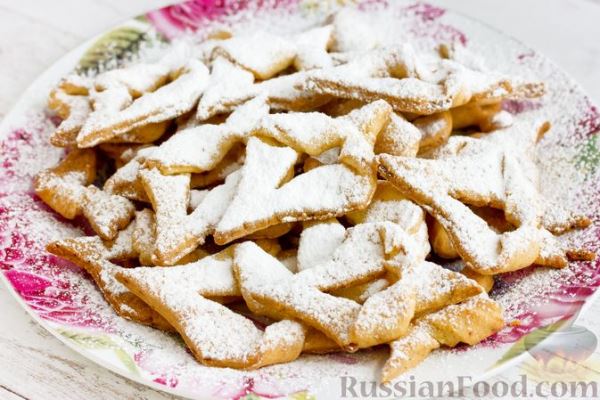 Печенье "Хворост" из творожного теста (в духовке)