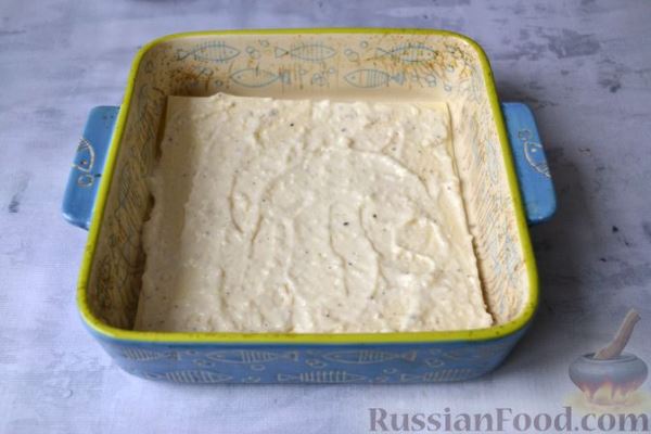 Лазанья с рыбой, помидорами и сыром