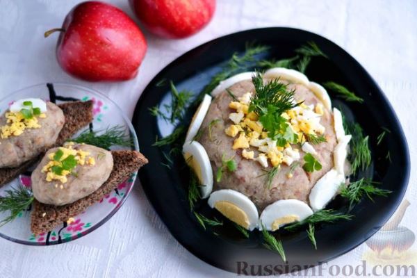 Форшмак из сельди, яблок и жареного картофеля