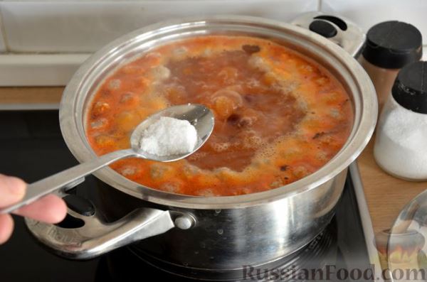Суп с фрикадельками и консервированной фасолью