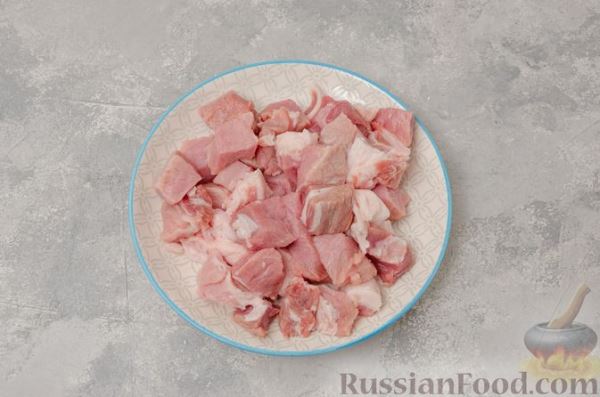 Булгур со свининой и грибами (на сковороде)