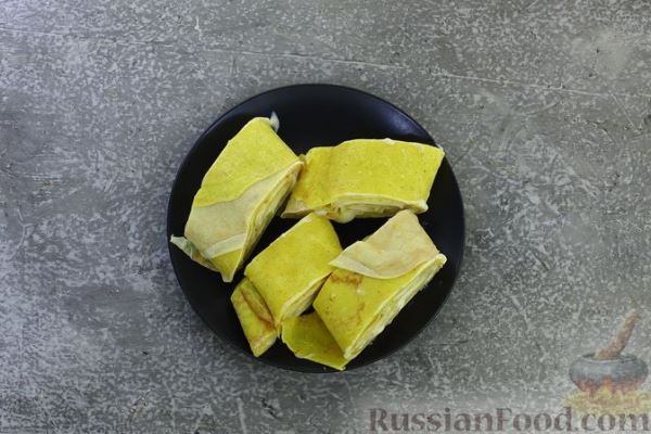 Рулет из блинов с заварным кремом
