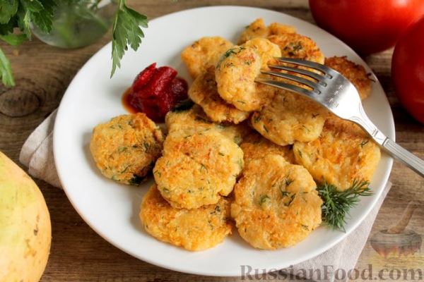 Постные драники из репы с укропом