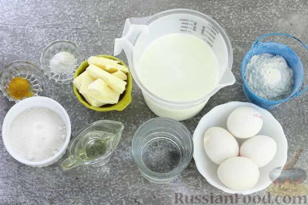 Рулет из блинов с заварным кремом