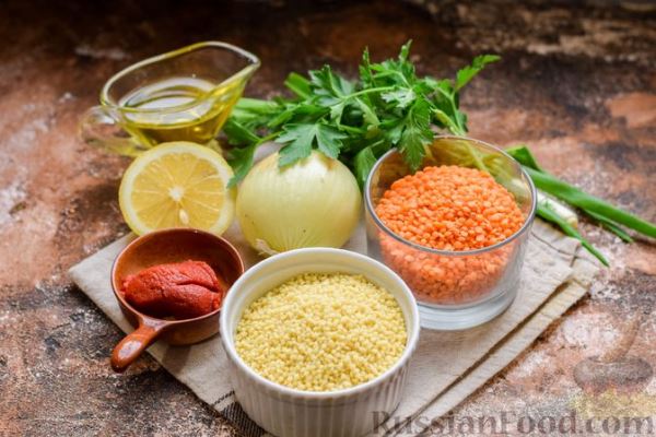 Постные котлеты из чечевицы и кускуса (мерджимекли кёфте)