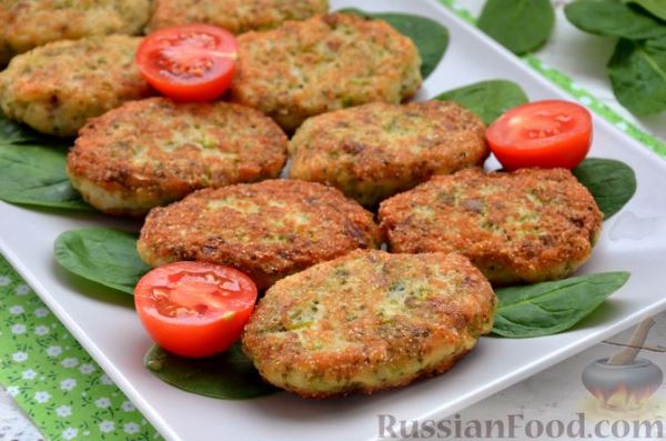 Рыбные котлеты с брокколи