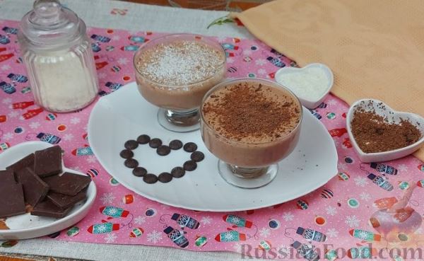 Шоколадный десерт из ряженки