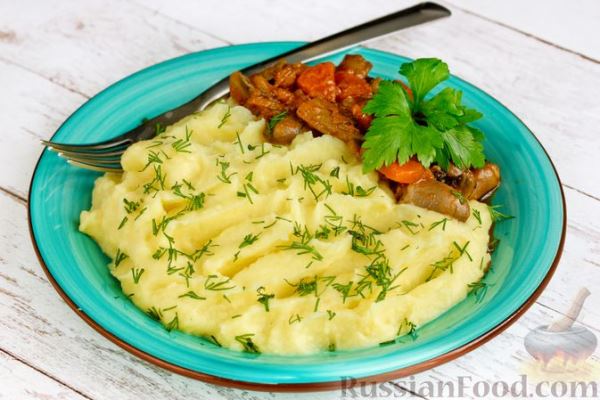 Картофельное пюре со сметаной